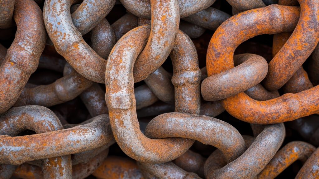 stock image of rusted chain