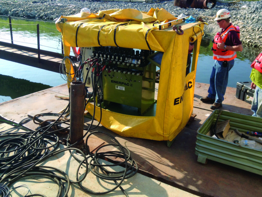 Jobsite photo of the Enerpac EVO Synchronous Lifting System, available for rent from LGH.
