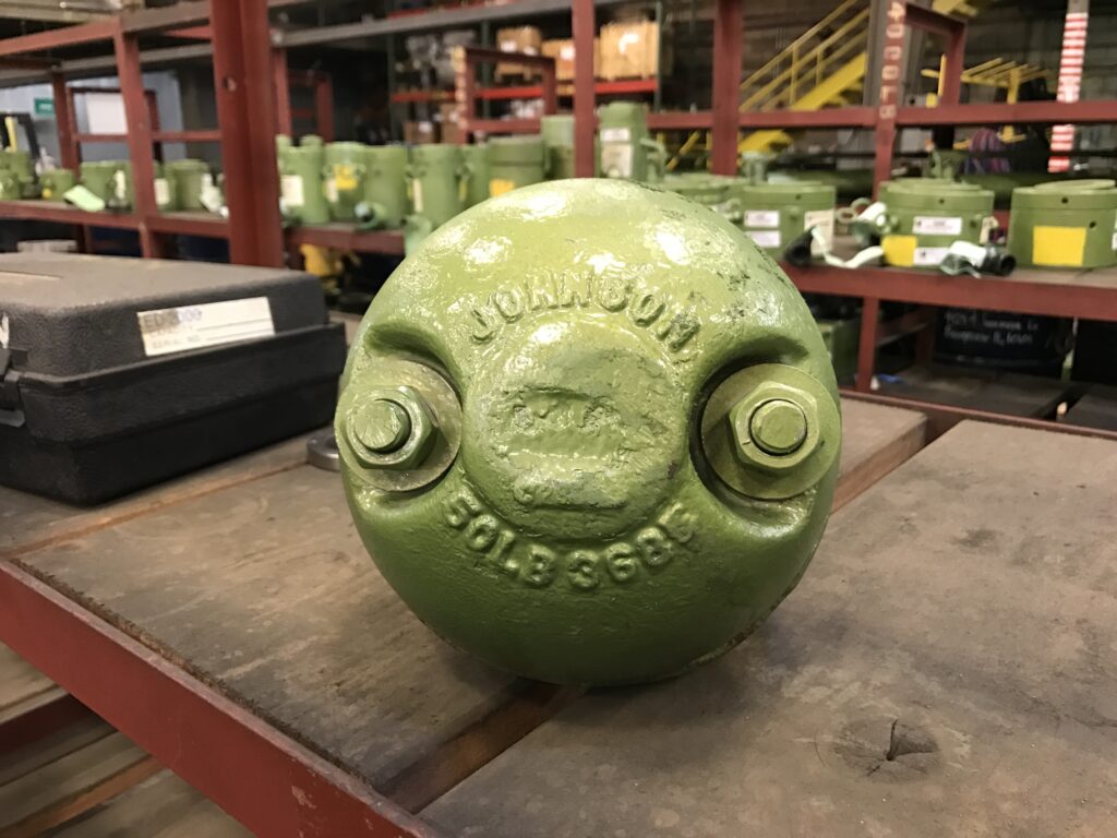 A split overhaul crane headache ball from LGH