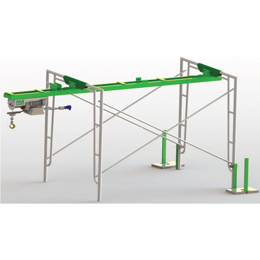 Illustration of the Beta Max Scaff Track mounting system, available for rent from LGH.