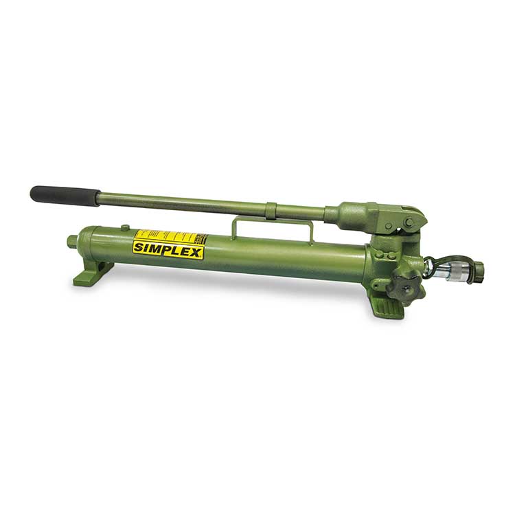 This is a product picture of a conventional Simplex hydraulic hand pump rental from LGH.