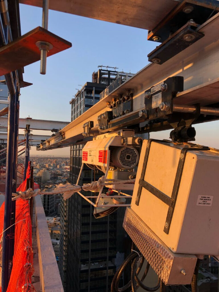 A Beta Max hoist on top of a building