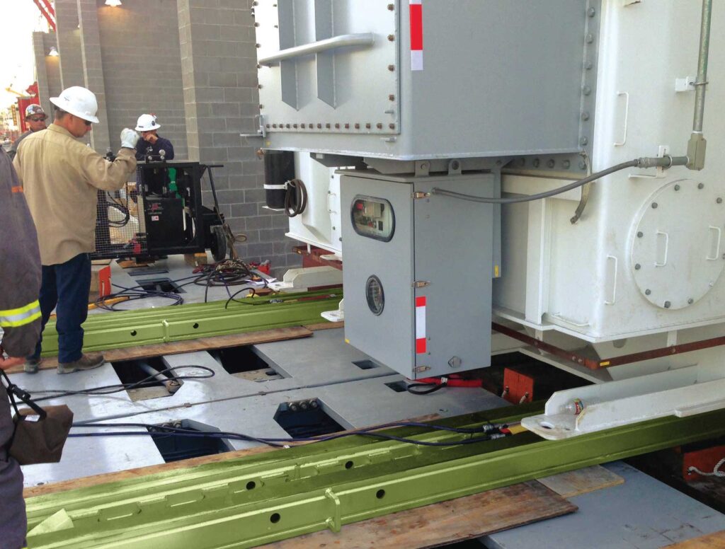 Example of the Hydra Slide jack and slide system, available for rent from LGH.