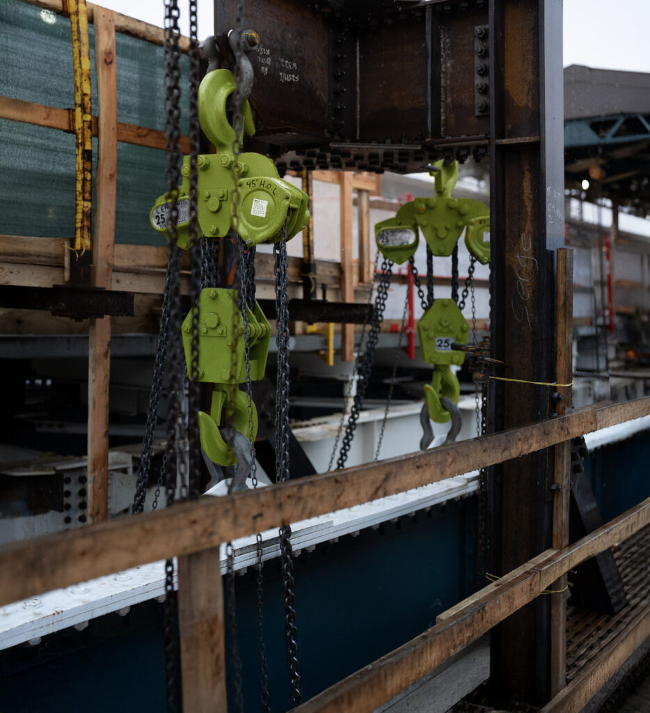 Hand chain hoist from LGH helping to repair and maintain railway system