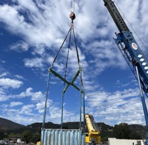 Greenfield 30-Ton X Beam from LGH on job site