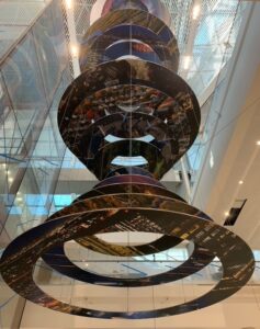 Airport art installation employed LGH electric cable hoists