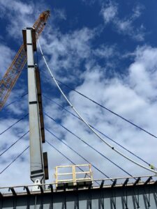 bridge construction at Juneau Creek, Alaska