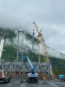 Crew uses hand chain hoists for longest single-span bridge launch in Alaska